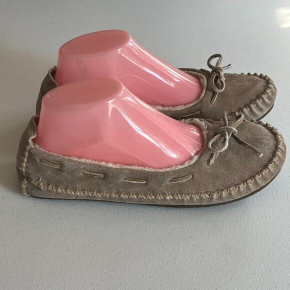 LL Bean Moccasin Slipper Women's Size 9 Hearthside Suede Sherpa Lined - Picture 8 of 12